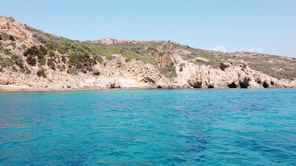 Beautiful view of the southern Sardinian sea from the boat.