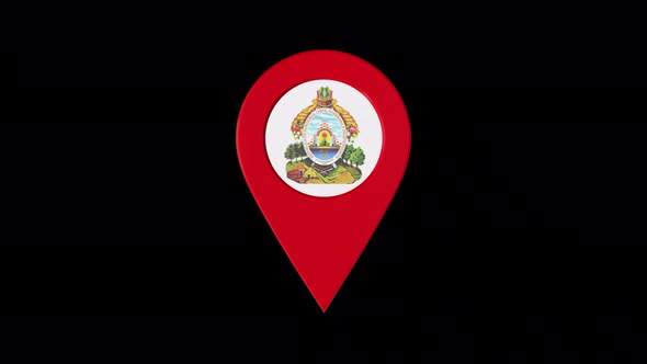 3D Rotating Pin Icon Animation With Honduras Coat Of Arms   Alpha Channel - 4K alt