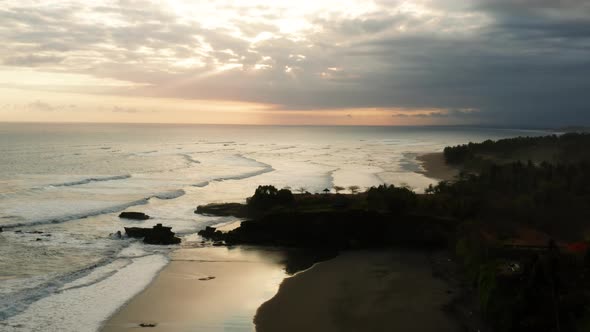 Tropical beach at sunset