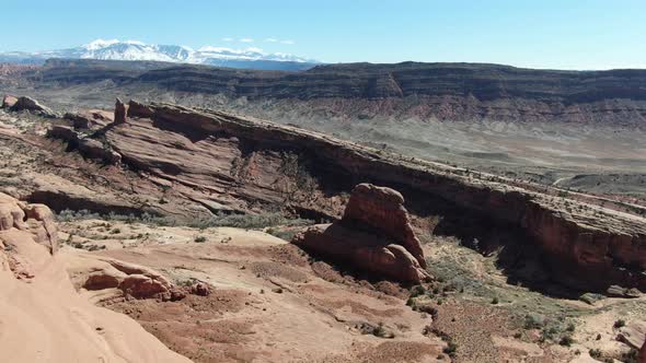 Drone is Flying Over the Beautiful Red Cliffs of Grand Canyon in Arizona USA alt