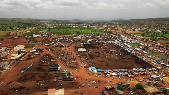 Africa Mali Village And Cattle Market Aerial View 2