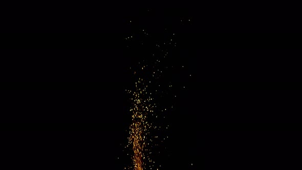 fire sparks dust particles overlay background