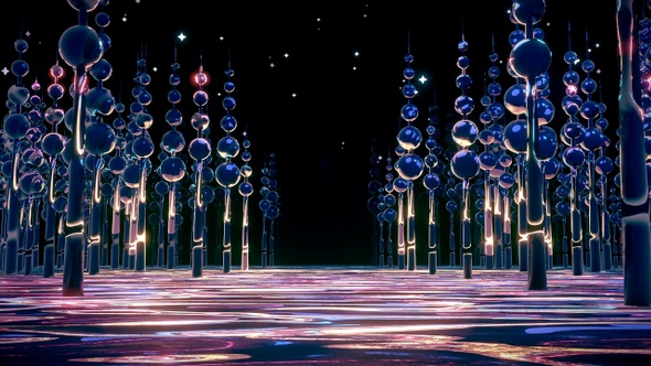 Neon Metallic Forest