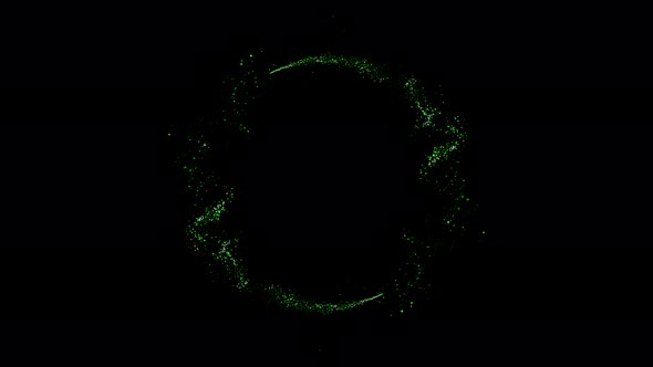 Glowing Magic Green Particle Circle Trail Animation