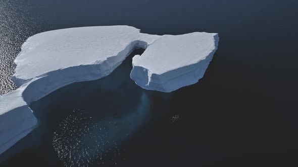 Tabular Iceberg Piece Antarctic Ocean Aerial View alt