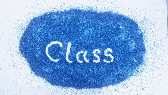 Indian Hand Writes On Blue Class