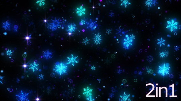 4k Christmas New Year Snowflakes