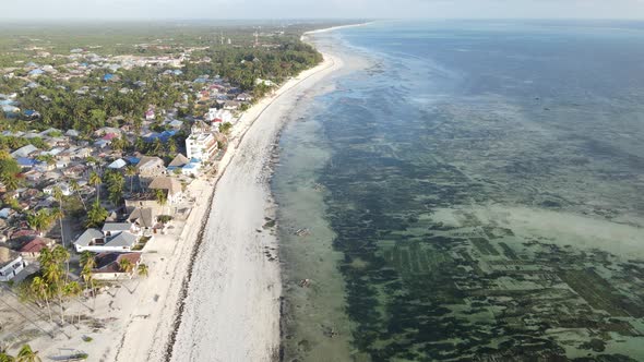 Zanzibar Tanzania  Aerial View of the Ocean Near the Shore of the Island Slow Motion alt