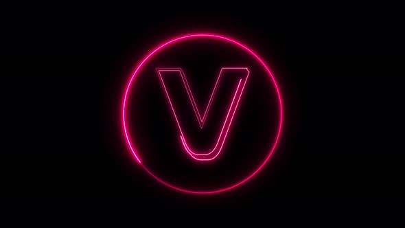 Glowing neon font. pink color glowing neon letter. Vd 493