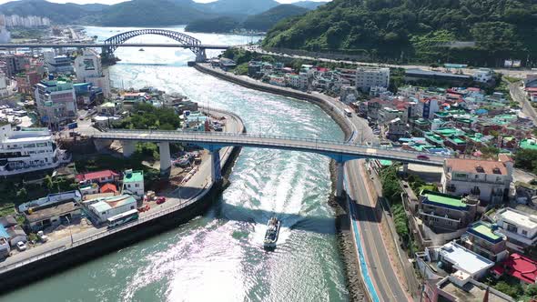 4K Aerial Drone Footage View of Tongyeong Port alt