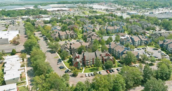 Aerial View Modern Apartment Complex on Area Urban Development in East Brunswick New Jersey US alt