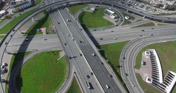 An Aerial View of a Ring Road Junction on a Sunny Day alt