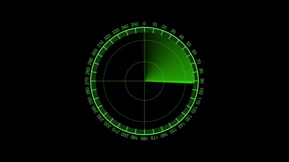 Digital green radar HUD elements.