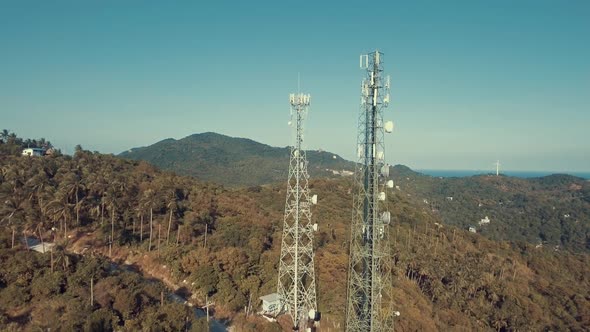 Aerial Of Antennas Tower