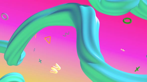 Color Trends Memphis 3d Style Futuristic Modern Intro Able to Loop Seamless alt