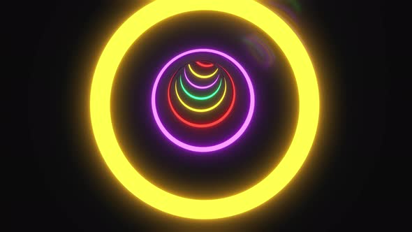 Neon Tunnel Abstract Motion Loop Infinitely Journey 4k