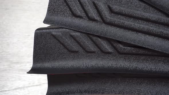 Closeup Plastic Door Sills Car Parts and Accessories Plastic Has a Shagreen Structure alt