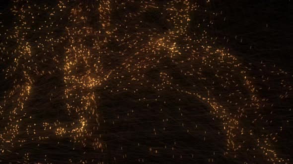 4k animated background with golden particles