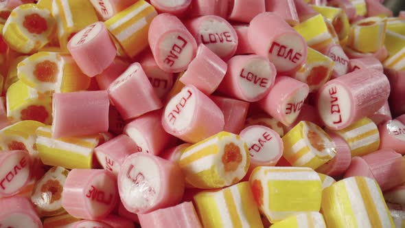 Colored Striped Caramel Candies Assorted Rotating Shot alt