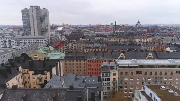 Aerial View of Stockholm City Buildings