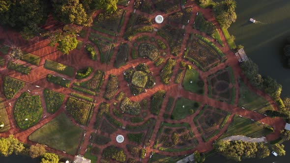 aerial view of the rosedal in palermo in buenos aires is a park with sprawling rose gardens plus sta alt