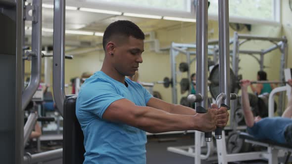 Man working out at gym