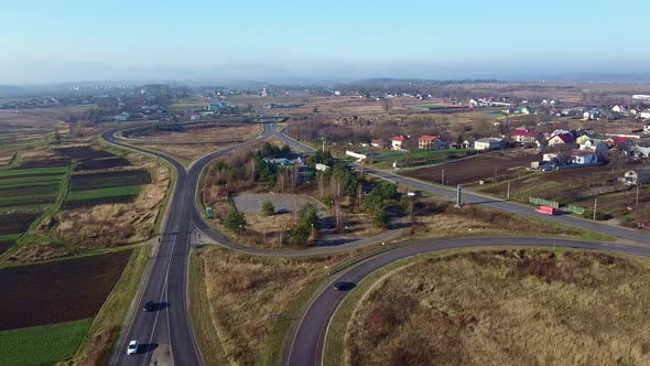 Ring Road Cars Aerial View