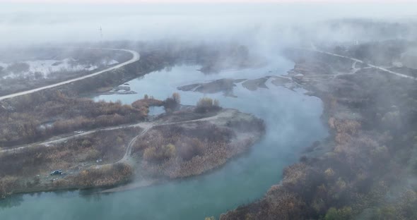 Morning Fog on the Mountain Lake Sunrise Misty Morning