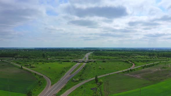 Aerial View Of Highway Interchange, Ukraine  alt