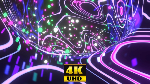 Falling Neon Balls Into The Funnel 4K alt