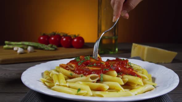Penne Pasta On A Fork 56