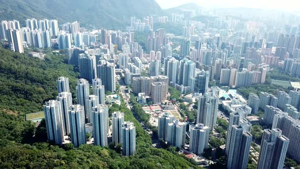 drone flying over Hong Kong alt