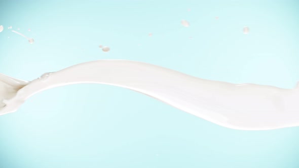 Super Slow Motion Shot of Cream Spiral Splash on Light Blue Background at 1000 Fps alt