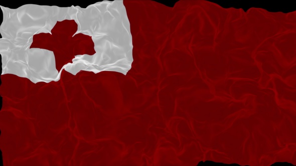 flag Tonga turns into smoke. State weakening concept a crisis, alpha channel alt