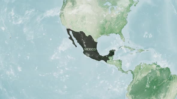 Globe Map of Mexico with a label