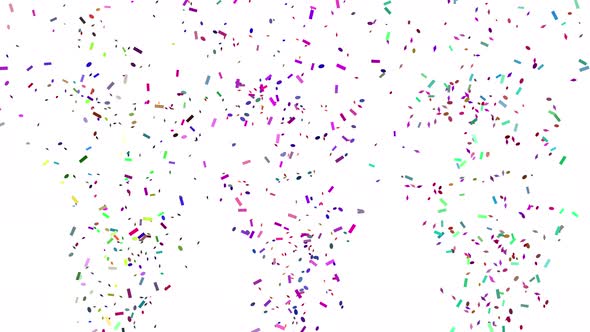 Confetti Party Popper Explosion On A White Background