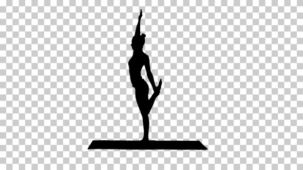 Silhouette yogi woman, Alpha Channel alt