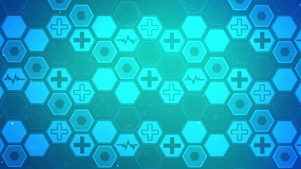 Hexagon Health Plus Pattern Background Concept alt