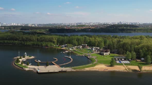 View From the Height of the Yacht Club on the Minsk Sea or the Zaslavsky Reservoir Near Minsk alt