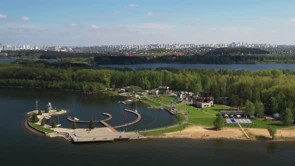 View From the Height of the Yacht Club on the Minsk Sea or the Zaslavsky Reservoir Near Minsk