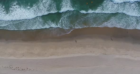Aerial 4k: People On The Beach