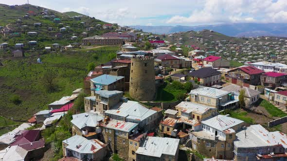 Watchtower in the Mountain Village of Kubachi Republic of Dagestan alt