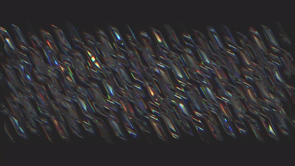 Beautiful glass shapes with beautiful shining lights, seamless loop alt