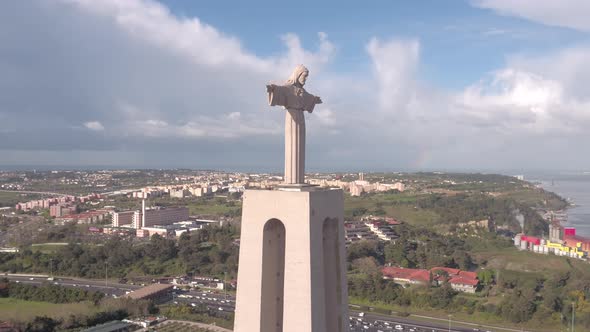 Aerial of Christ the King statue
