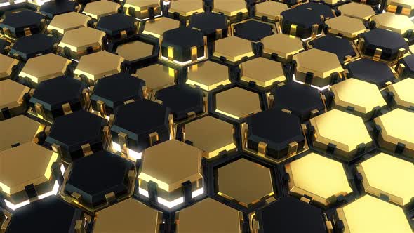 High Tech Golden Hexagon