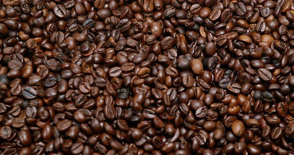 Coffee Beans Falling, Slow Motion 4K