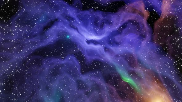 Deep Space Nebula Loop Background with Glowing Star and Plasma