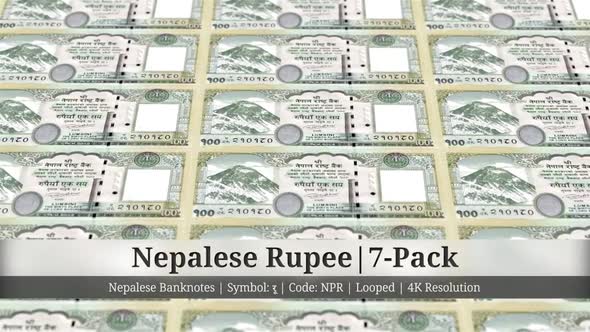 Nepalese Rupee | Nepal Currency - 7 Pack | 4K Resolution | Looped alt