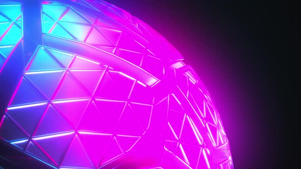 Mesh Neon Sphere in Cracks alt