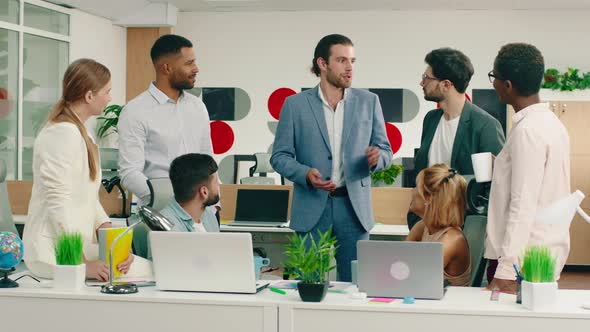 Office Manager Man in a Suit in the Morning Have a alt